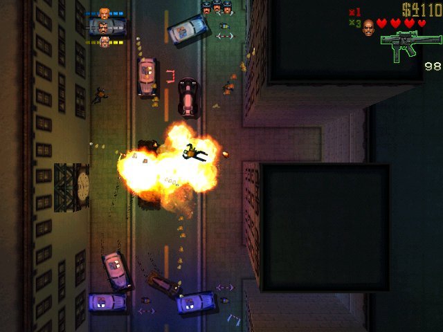 A large battle between you and the cops